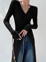 Load image into Gallery viewer, Button Cardigan Dress in Black