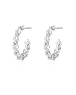 Load image into Gallery viewer, Sparkling Round & Star Hoop Earrings
