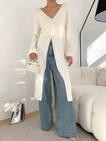 Load image into Gallery viewer, Midi Cardigan Dress in White