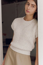 Load image into Gallery viewer, Korean Hearte Knit Top in Cream