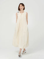 Load image into Gallery viewer, Sleeveless Pocket Bubble Dress in Cream
