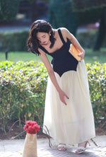 Load image into Gallery viewer, Duo Drop Waist Sleeveless Dress in White/Black