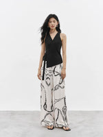 Load image into Gallery viewer, Printed Wide Leg Pants in Cream