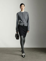 Load image into Gallery viewer, Polka Bodycon Knit Skirt in Black