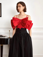 Load image into Gallery viewer, Oversized Triple Bow Cami Top in Red