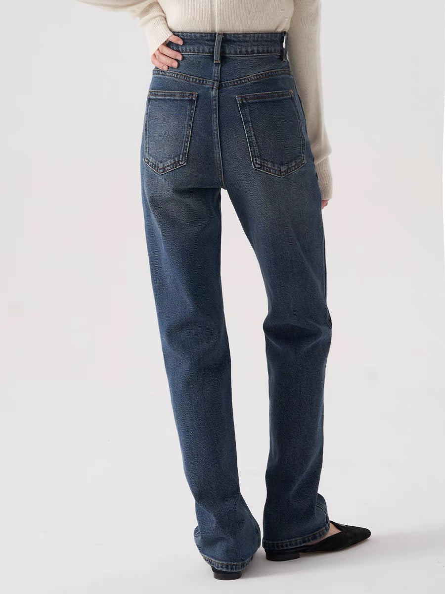 Straight Leg Stretch Jeans in Blue