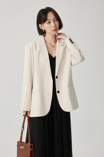 Load image into Gallery viewer, Classic Relaxed Blazer in Cream