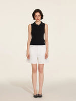 Load image into Gallery viewer, Wide Leg Denim Shorts in White