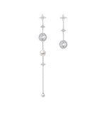 Load image into Gallery viewer, Asymmetric Diamante Pearl Drop Earrings
