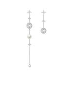 Load image into Gallery viewer, Asymmetric Diamante Pearl Drop Earrings