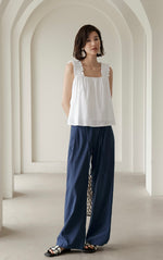 Load image into Gallery viewer, Textured Gathered Strap Top in White