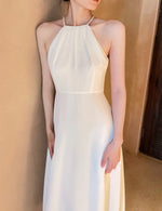 Load image into Gallery viewer, Beaded Cami Flare Midi Dress in White