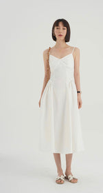 Load image into Gallery viewer, Side Panel Cami Midi Dress in White