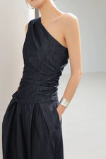 Load image into Gallery viewer, Toga Top // Trousers Set in Navy