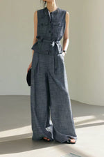 Load image into Gallery viewer, Utility Vest Top // Trousers in Blue Set