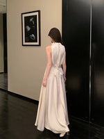 Load image into Gallery viewer, Satin Top // Maxi Flare Skirt Set in Champagne