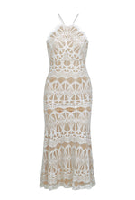 Load image into Gallery viewer, Drop Back Lace Mermaid Dress in White
