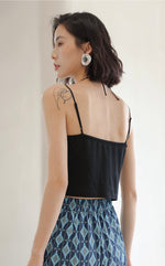 Load image into Gallery viewer, Padded Halter Camisole Top in Black