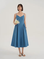 Load image into Gallery viewer, Side Panel Cami Midi Dress in Blue