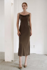 Load image into Gallery viewer, Korean Luiu Slip Cami Dress in Brown