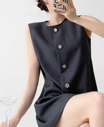 Load image into Gallery viewer, Daisy Button Shift Dress in Grey