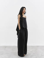 Load image into Gallery viewer, Tencel Asymmetric Cami // Pants Set in Black
