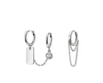 Load image into Gallery viewer, Asymmetric Hoop + Cuff Drape Earrings