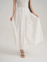 Load image into Gallery viewer, Knit Tank Crepe Dress in White