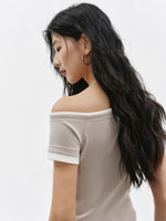 Load image into Gallery viewer, Contrast Toga Tee in Beige