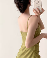 Load image into Gallery viewer, Gathered Mini Dress in Green