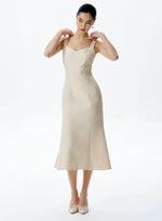 Load image into Gallery viewer, Tweed Sweetheart Mermaid Dress in Beige