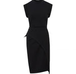 Load image into Gallery viewer, Sleeveless Boxy Wrap Dress in Black