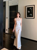 Load image into Gallery viewer, Side Gathered Satin Gown in Champagne