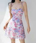 Load image into Gallery viewer, Cies Floral Tie Strap Mini Dress in Pink