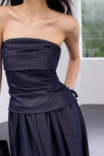 Load image into Gallery viewer, Bustier Top // Pocket Skirt Set in Navy