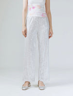 Load image into Gallery viewer, Tyra Sequin Pants in Silver