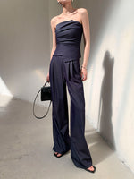 Load image into Gallery viewer, Bustier Top + Pants Set in Navy