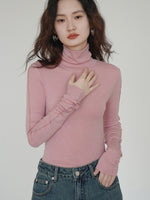 Load image into Gallery viewer, Tencel Line Turtleneck in Pink
