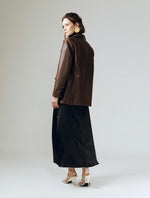 Load image into Gallery viewer, Classic Leather Blazer in Brown