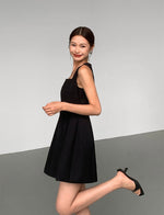 Load image into Gallery viewer, Sleeveless Mini Tulip Dress in Black