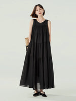 Load image into Gallery viewer, Tiered Tank Tent Dress in Black