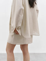 Load image into Gallery viewer, Tencel Blend Sheen Shirt in Oat Beige