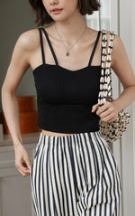 Load image into Gallery viewer, Padded Double Strap Cami Top in Black