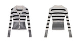 Load image into Gallery viewer, Multi Striped Cardigan Top in White/Black