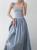 Load image into Gallery viewer, Textured Pocket Maxi Dress in Blue