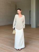 Load image into Gallery viewer, Relaxed Light Knit Top in Greige