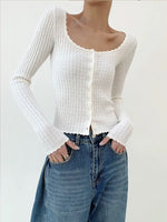 Load image into Gallery viewer, Waffle Cardigan in White