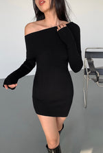 Load image into Gallery viewer, Toga Bodycon Knit Mini Dress in Black