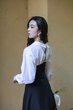 Load image into Gallery viewer, Bustier Shirt Dress in Black