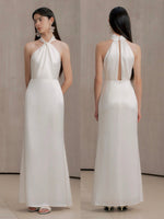 Load image into Gallery viewer, Twist Open back Gown Gown in White